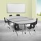 Flash Furniture Oval 60 W, 86 L, 25 H, Chrome, Laminate, Particleboard, Plastic, Steel, Grey XU-GRP-12CH-A3060CON-60-GY-T-P-CAS-GG - alternate 1